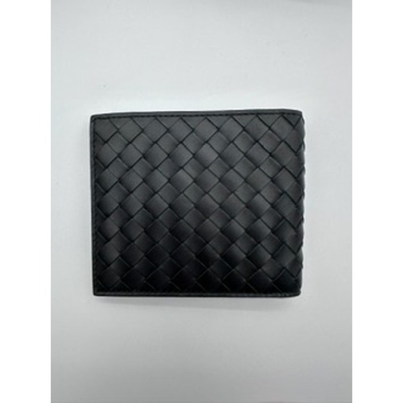 Bottega Veneta Intrecciato Bifold Wallet Mens Black Woven Leather - Picture 4 of 5